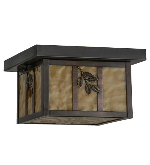 Meyda Tiffany Lighting 52808 Hyde Park One Light Flushmount Outdoor Bronze / Dark