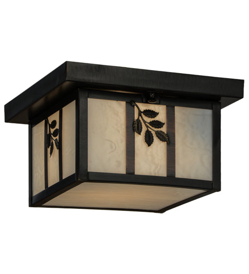 Meyda Tiffany Lighting 52812 Hyde Park One Light Flushmount Outdoor Bronze / Dark