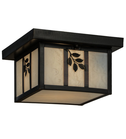 Meyda Tiffany Lighting 52812 Hyde Park One Light Flushmount Outdoor Bronze / Dark