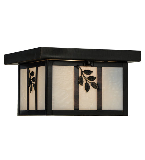 Meyda Tiffany Lighting 52812 Hyde Park One Light Flushmount Outdoor Bronze / Dark