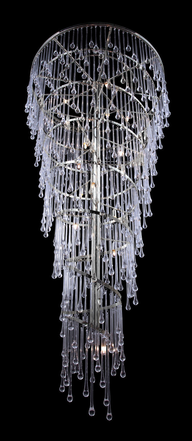 Avenue Hollywood Blvd. HF1805-PN Chandelier Light - Polish Nickel / Clear Glass Tear Drops