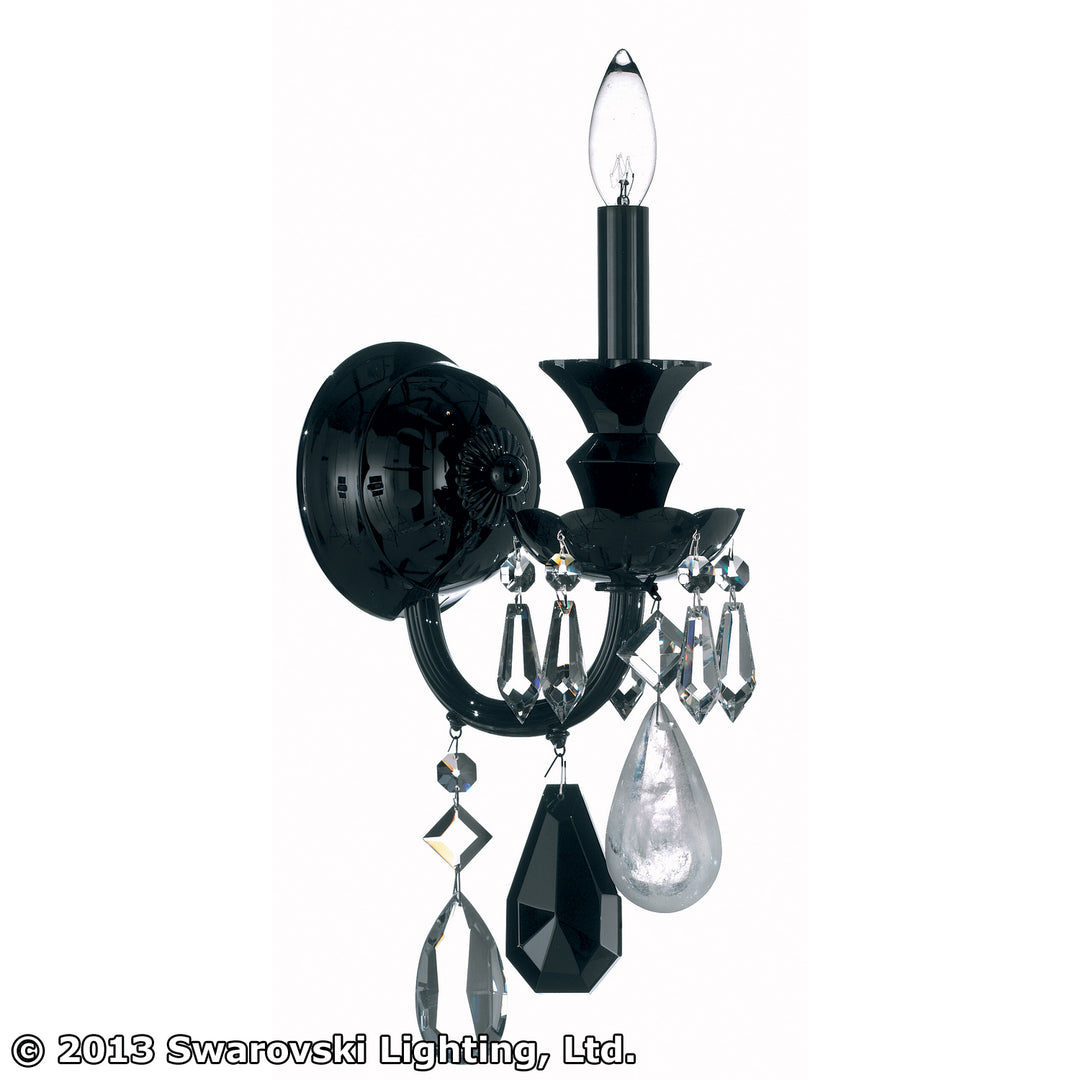 Schonbek Hamilton Rock Crystal 5501BK Wall Sconce Light - Jet Black