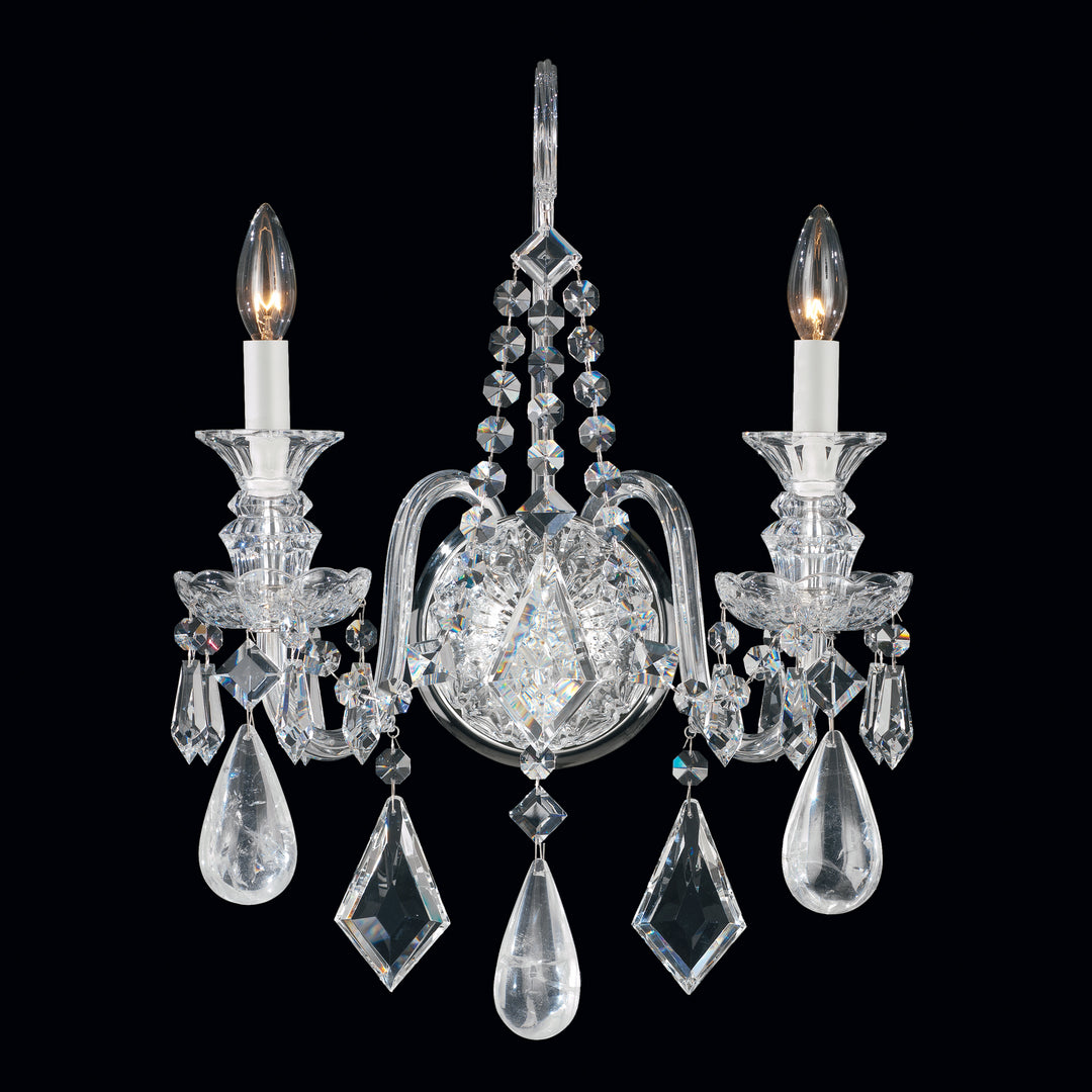 Schonbek Hamilton Rock Crystal 5502CL Wall Sconce Light - Silver