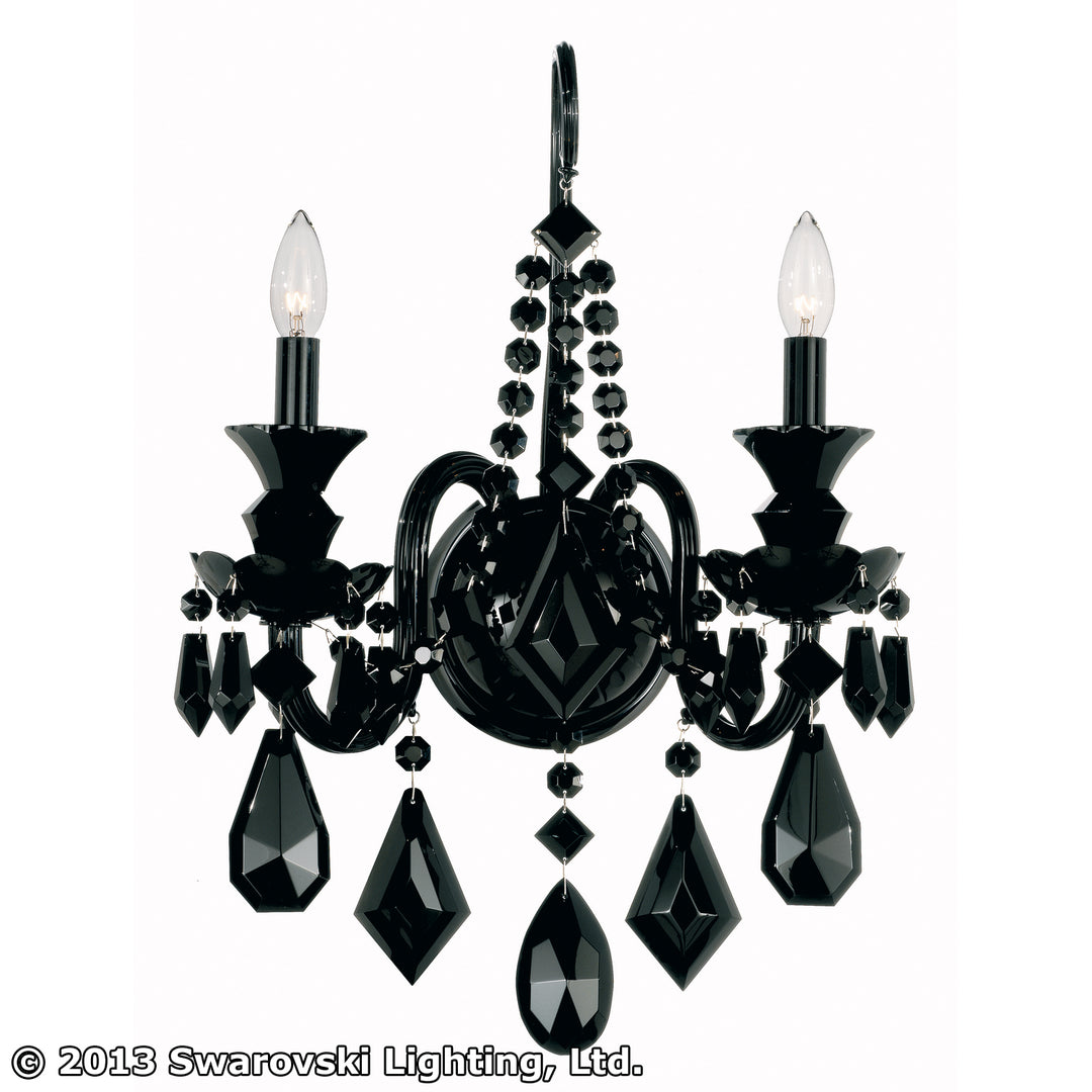 Schonbek Hamilton 5702BK Wall Sconce Light - Jet Black