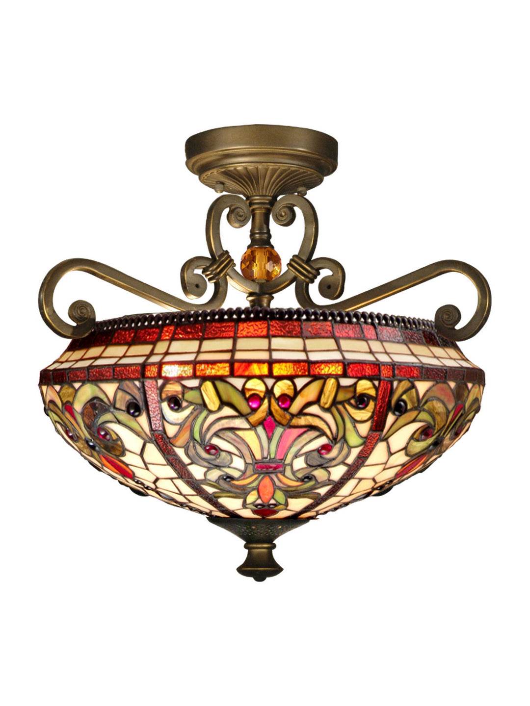 Dale Tiffany Baroque TH13090 Ceiling Light - Antique Golden Bronze