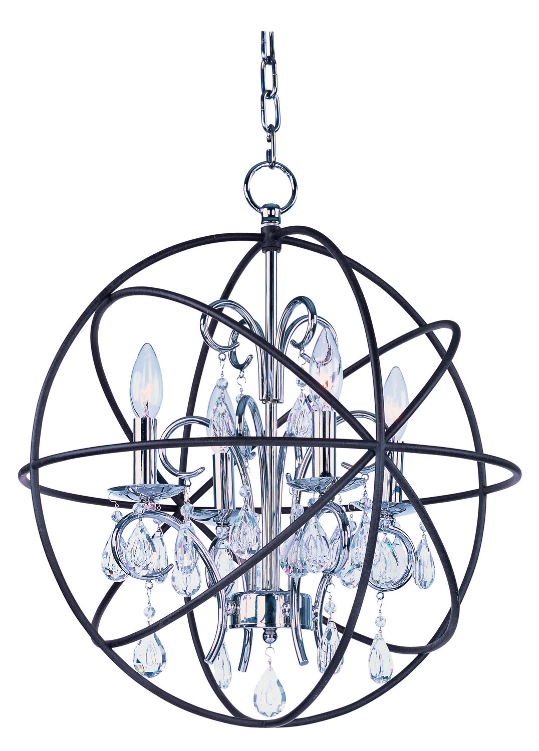 Maxim Orbit 25142ARPN Chandelier Light - Anthracite / Polished Nickel