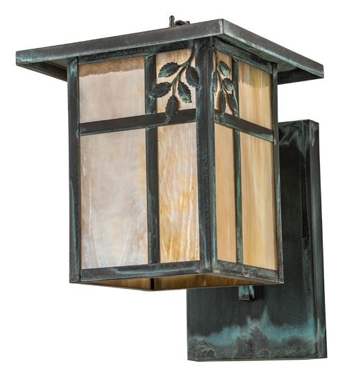 Meyda Tiffany Lighting 53703 Hyde Park One Light Wall Sconce Outdoor Verde