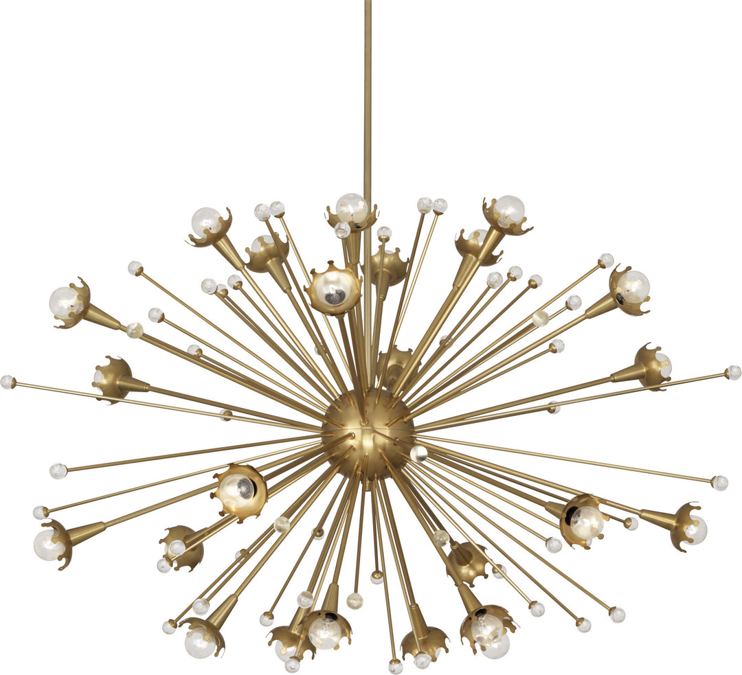 Robert Abbey Jonathan Adler Sputnik 714 Chandelier Light - Antique Brass w/Crystal