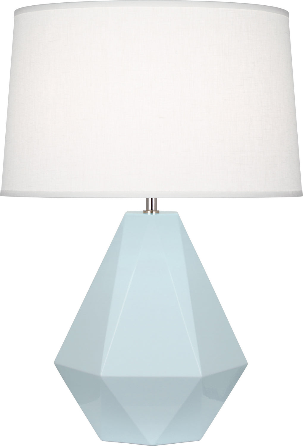 Robert Abbey Lighting 936 Delta Lamp Baby Blue Glazed W/Polished Nickel