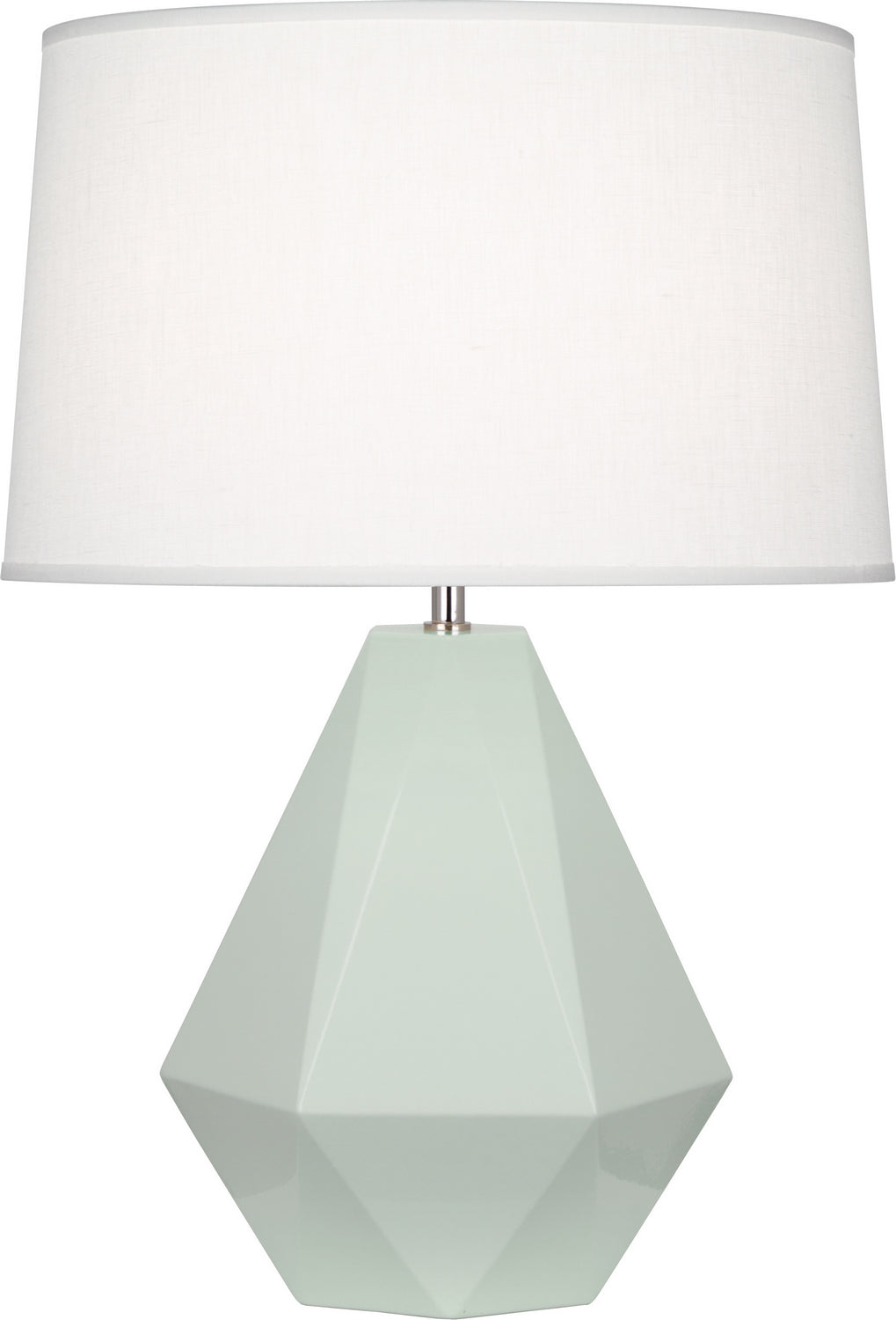 Robert Abbey Lighting 947 Delta Lamp Celadon Glazed W/Polished Nickel