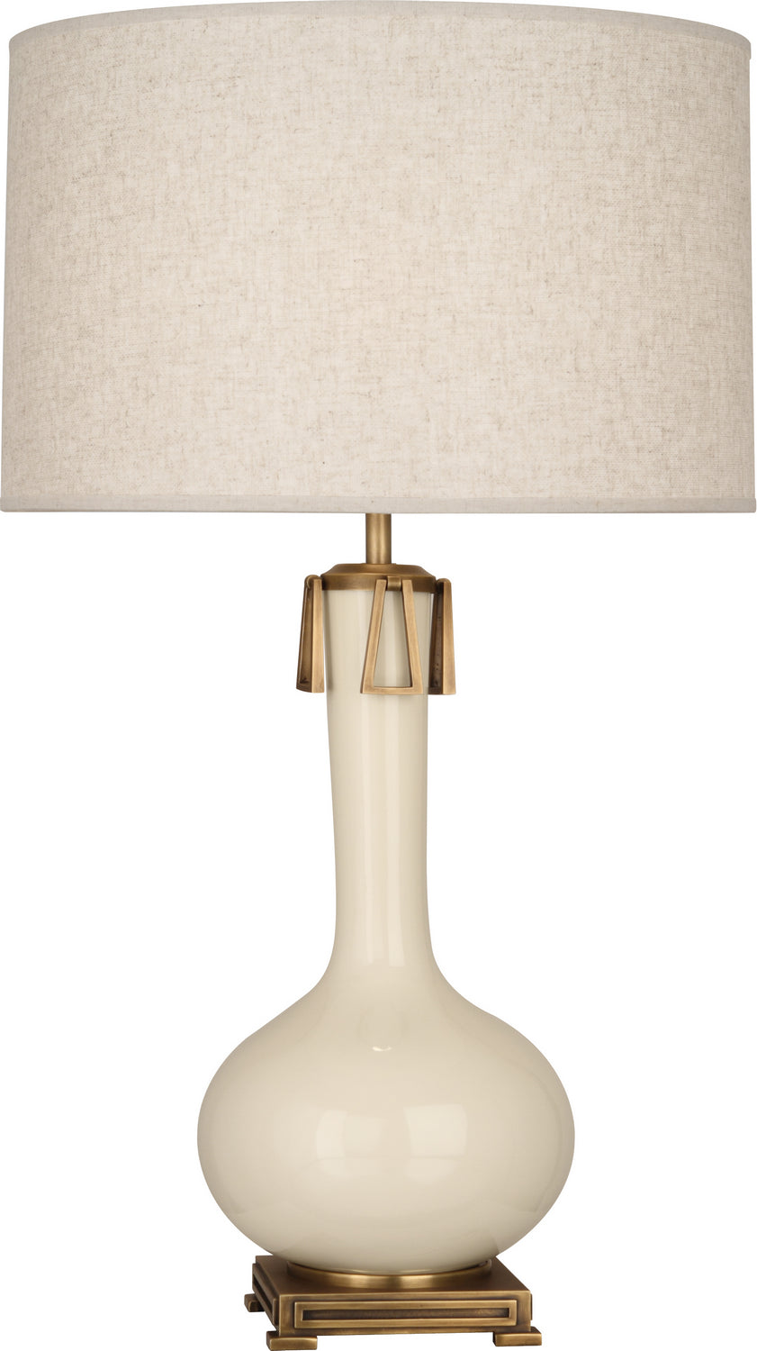 Robert Abbey Lighting BN992 Athena Lamp Bone Glazed W/Aged Brass