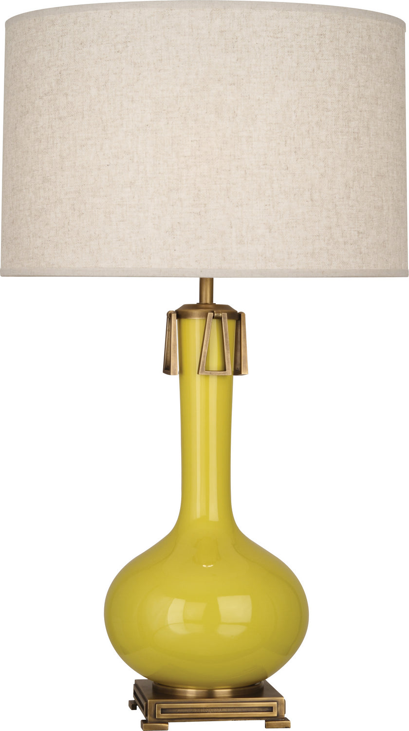 Robert Abbey Lighting CI992 Athena Lamp Citron Glazed W/Aged Brass