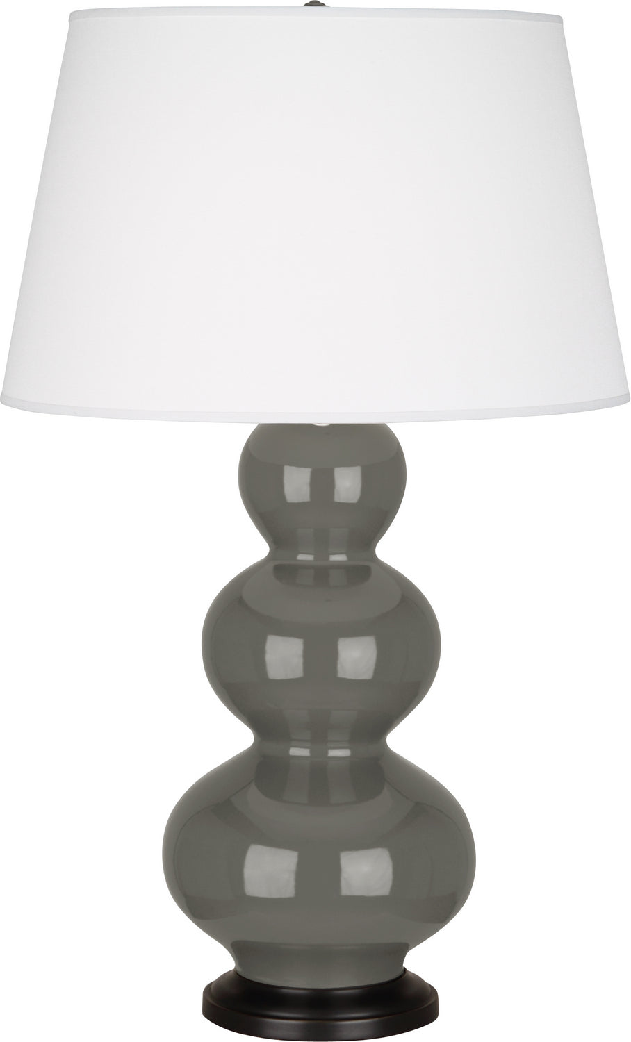 Robert Abbey Lighting CR41X Triple Gourd Lamp Ash Glazed W/Deep Patina Bronze