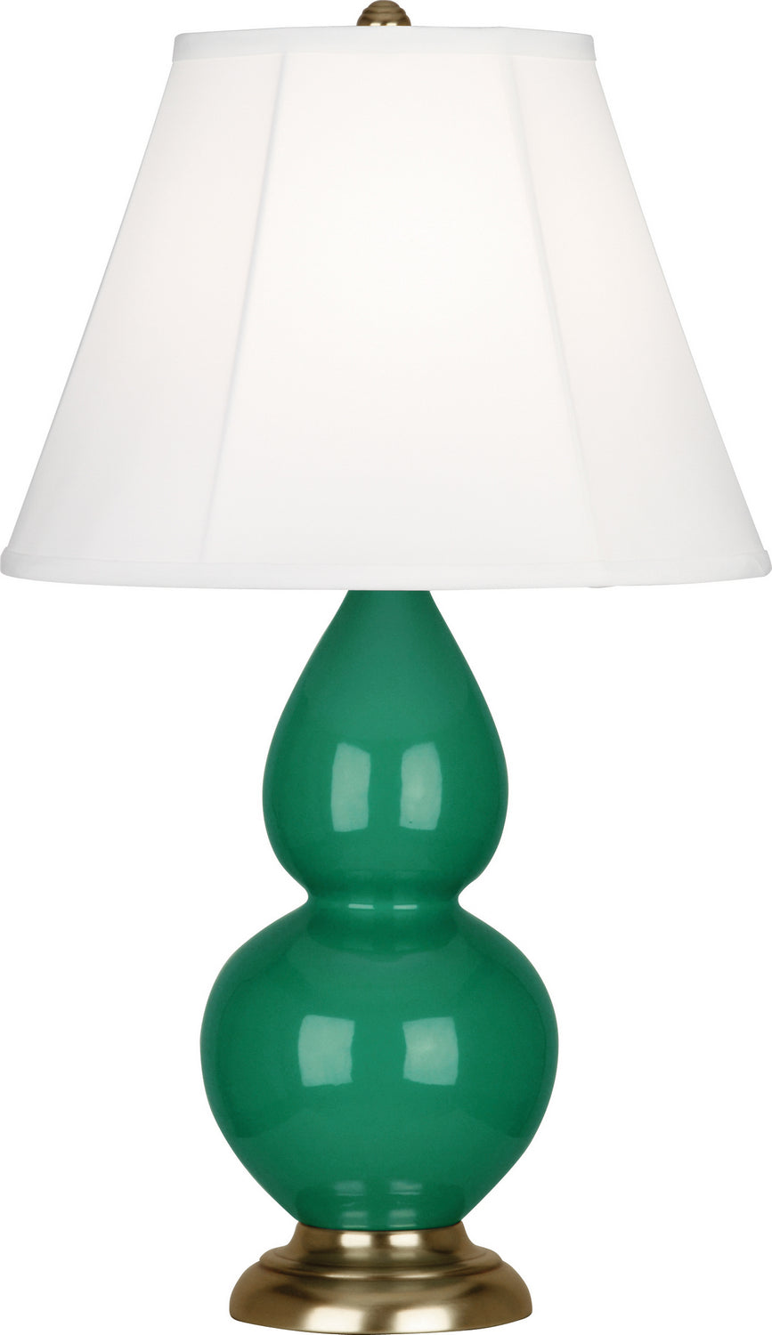 Robert Abbey Lighting EG10 Small Double Gourd Lamp Emerald Green Glazed W/Antique Brass