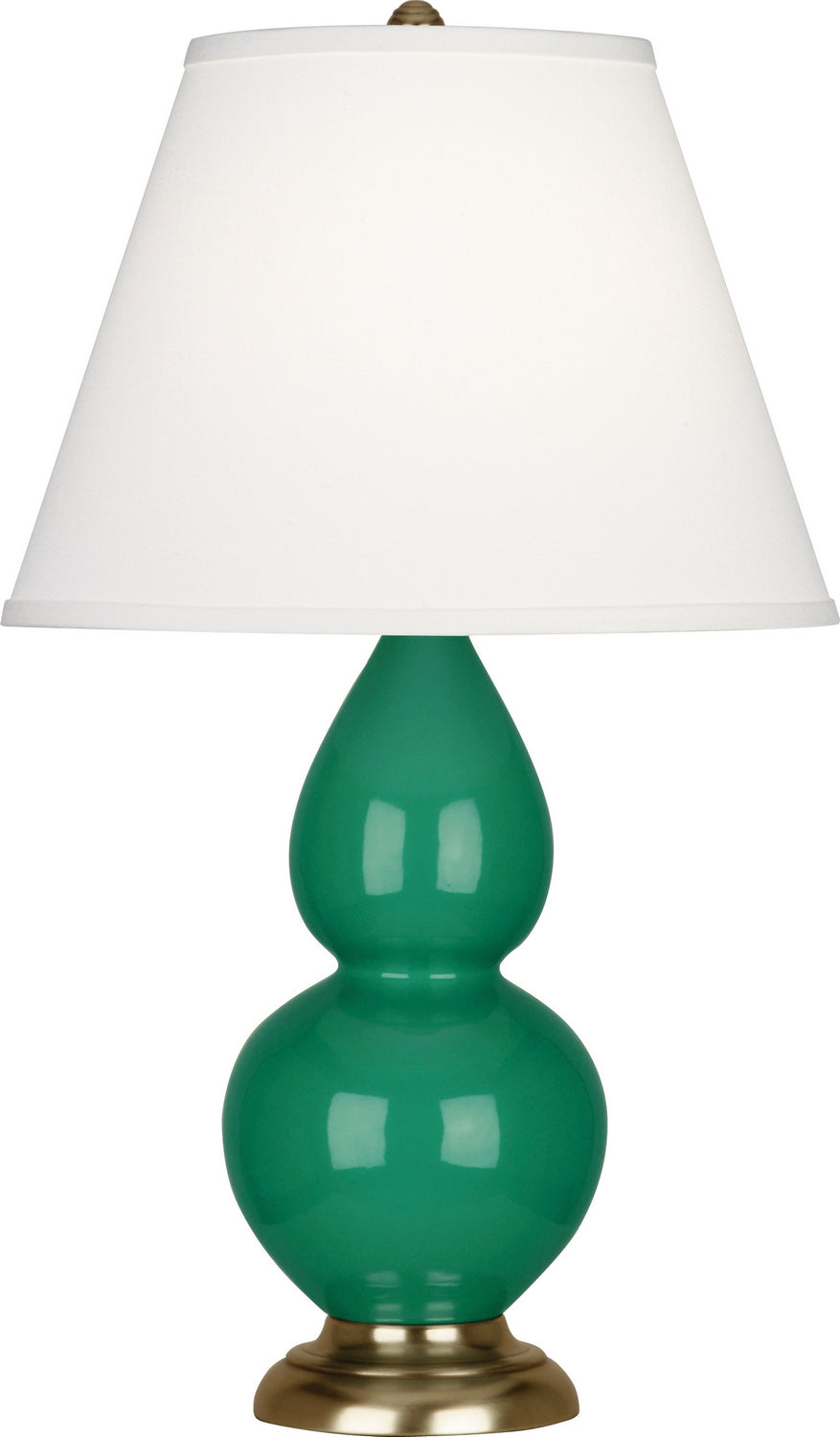 Robert Abbey Lighting EG10X Small Double Gourd Lamp Emerald Green Glazed W/Antique Brass