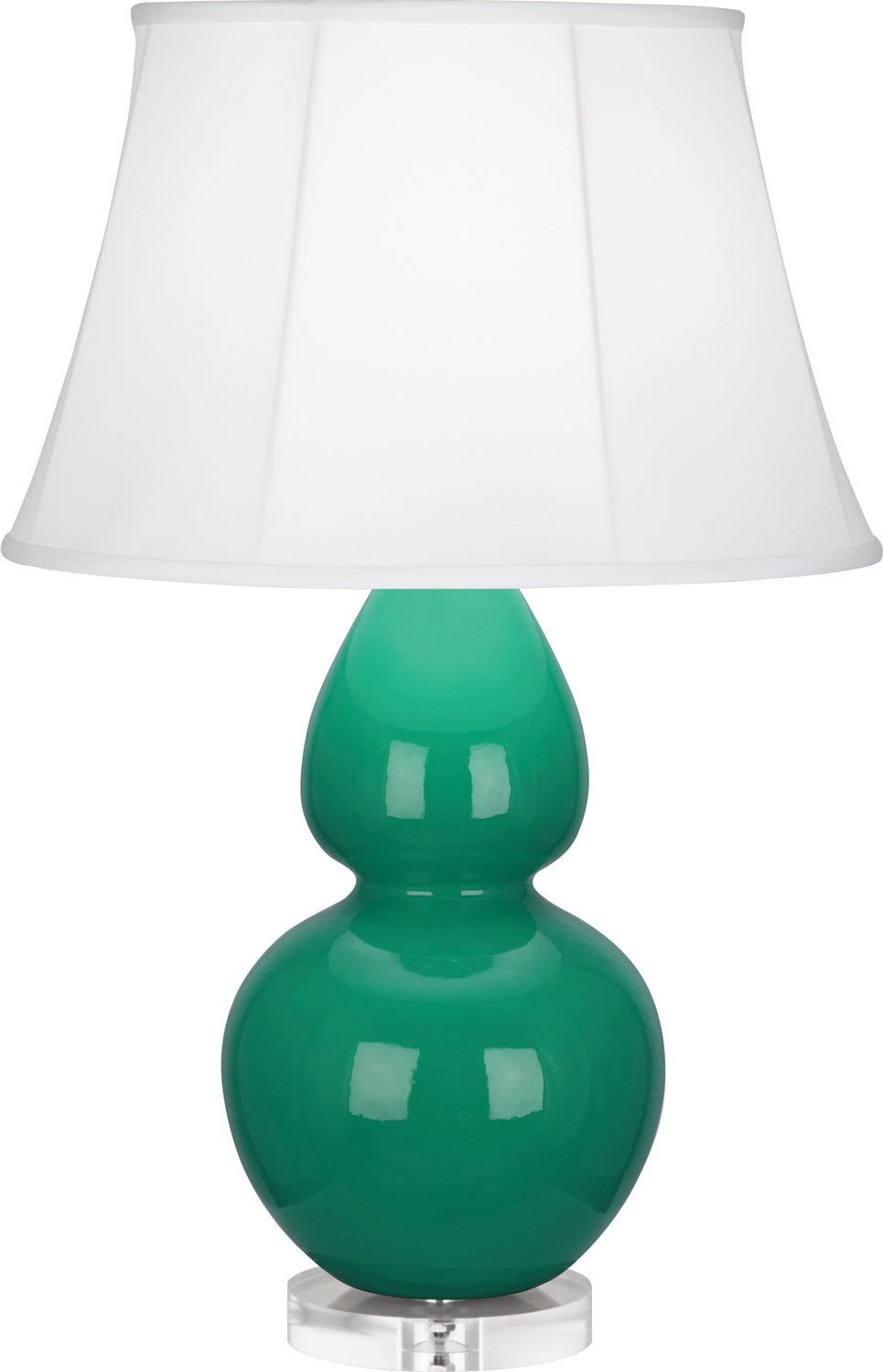 Robert Abbey Lighting EG23 Double Gourd Lamp Emerald Green Glazed W/Lucite Base