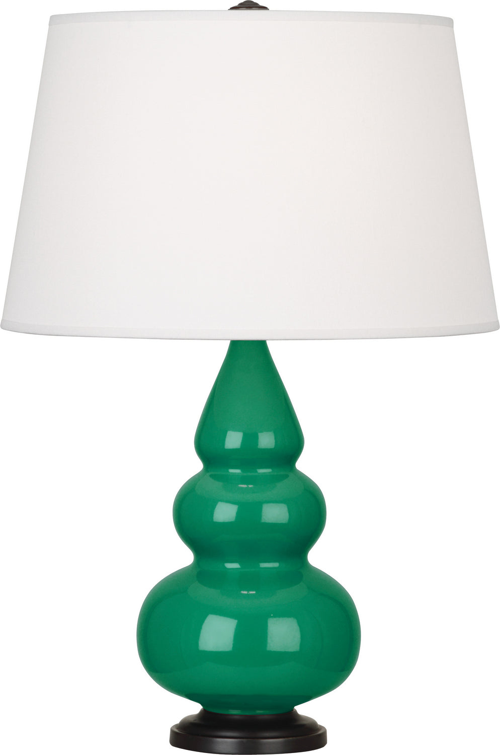 Robert Abbey Lighting EG31X Small Triple Gourd Lamp Emerald Green Glazed W/Deep Patina Bronze