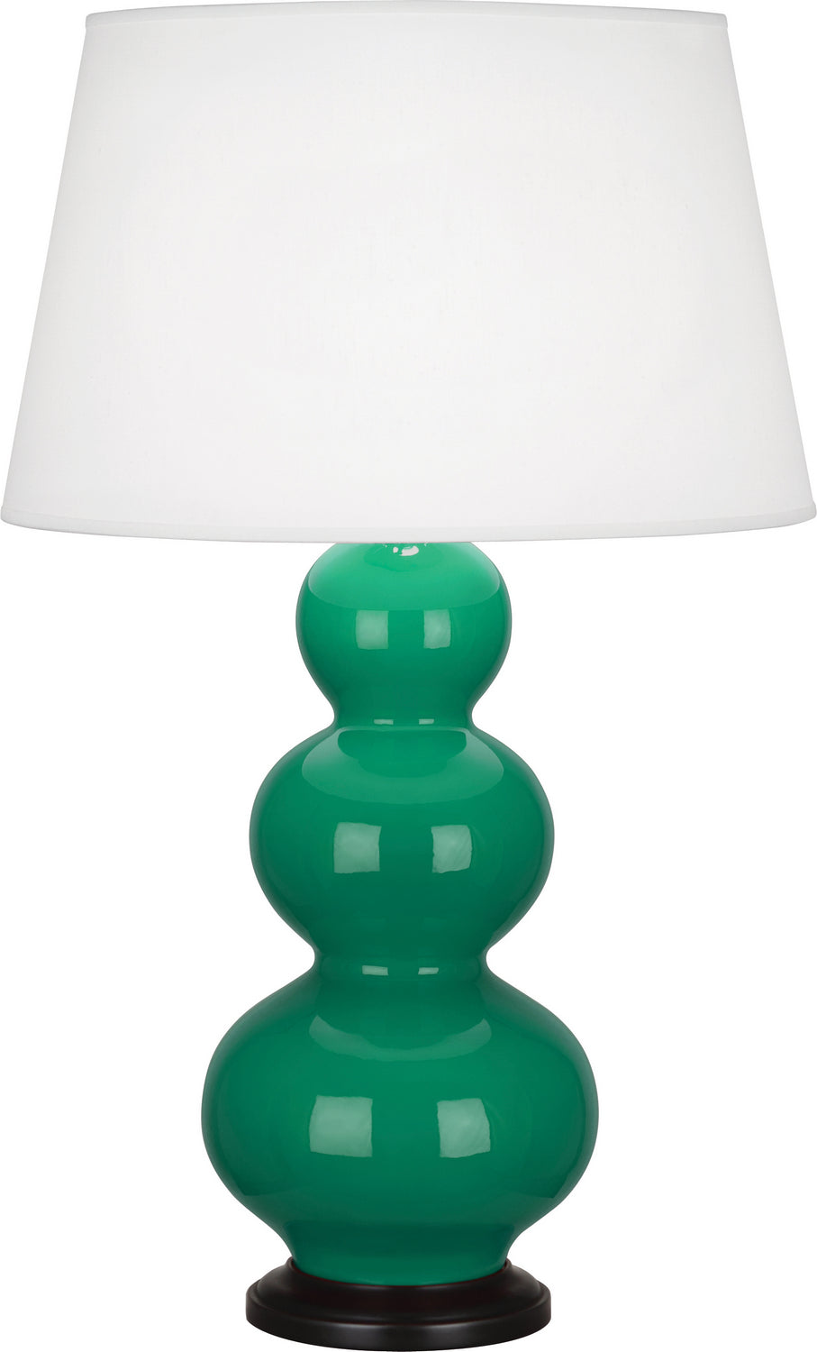 Robert Abbey Lighting EG41X Triple Gourd Lamp Emerald Green Glazed W/Deep Patina Bronze