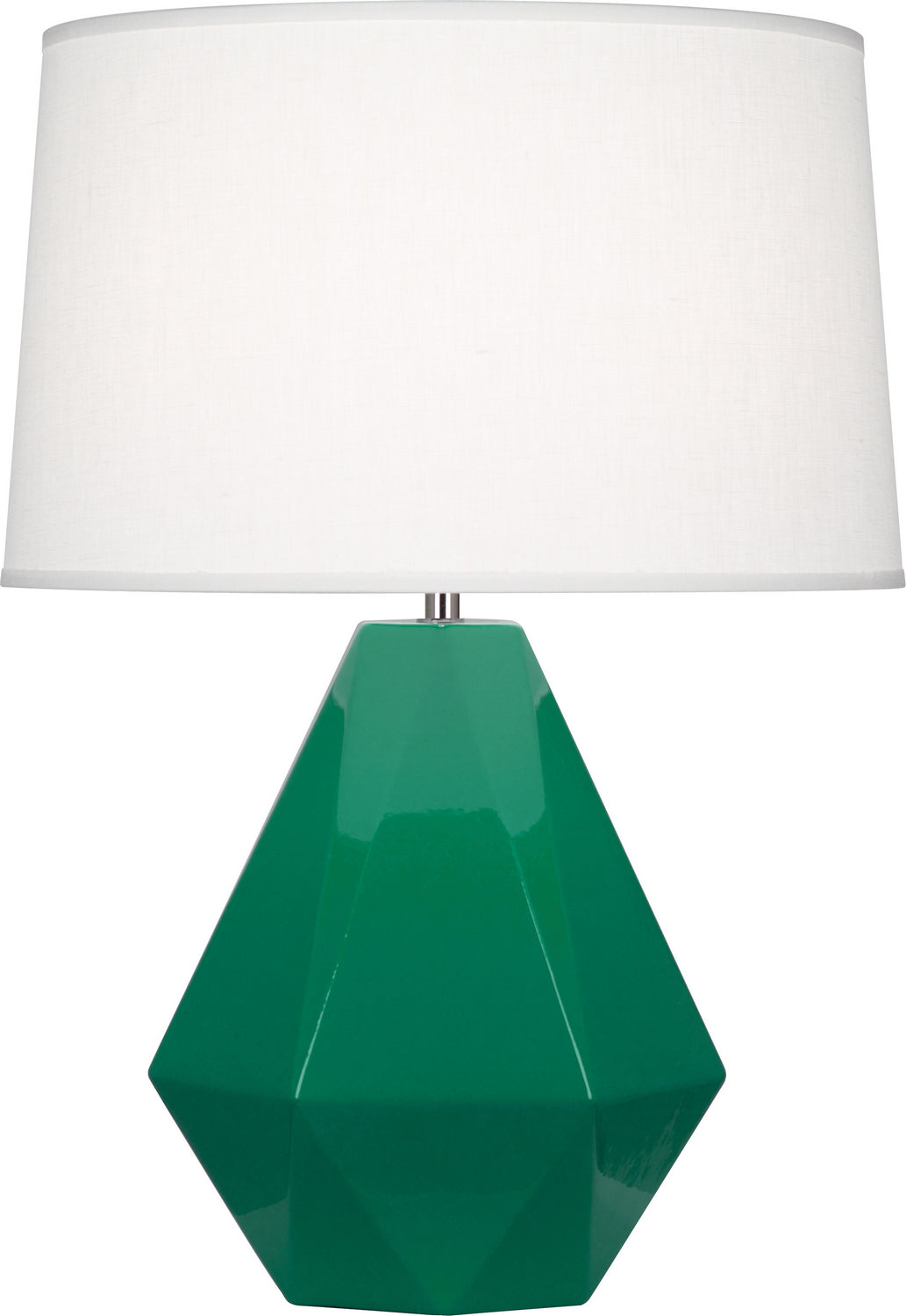 Robert Abbey Lighting EG930 Delta Lamp Emerald Green Glazed W/Polished Nickel