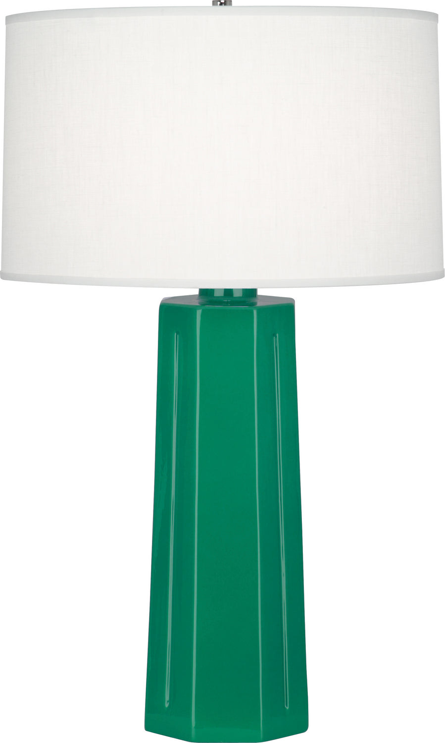 Robert Abbey Lighting EG960 Mason Lamp Emerald Green Glazed W/Polished Nickel