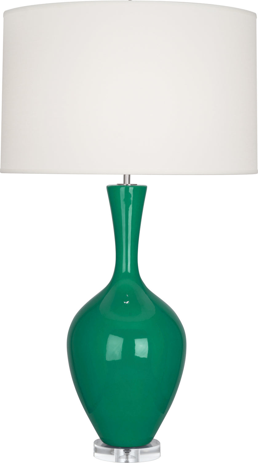 Robert Abbey Lighting EG980 Audrey Lamp Emerald Green Glazed W/Lucite Base