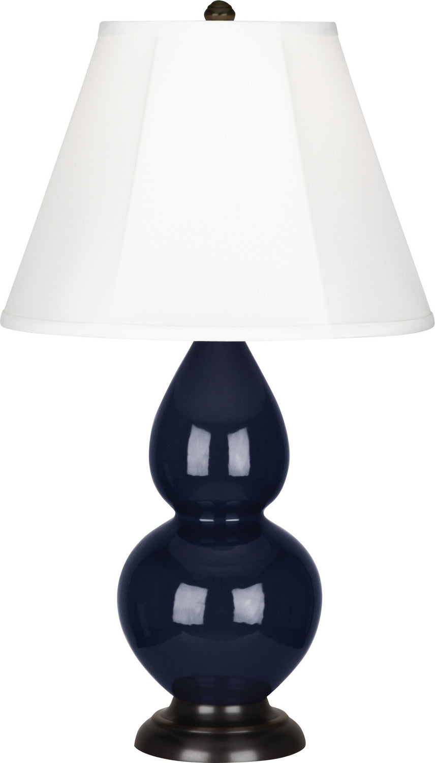 Robert Abbey Lighting MB11 Small Double Gourd Lamp Midnight Blue Glazed W/Deep Patina Bronze