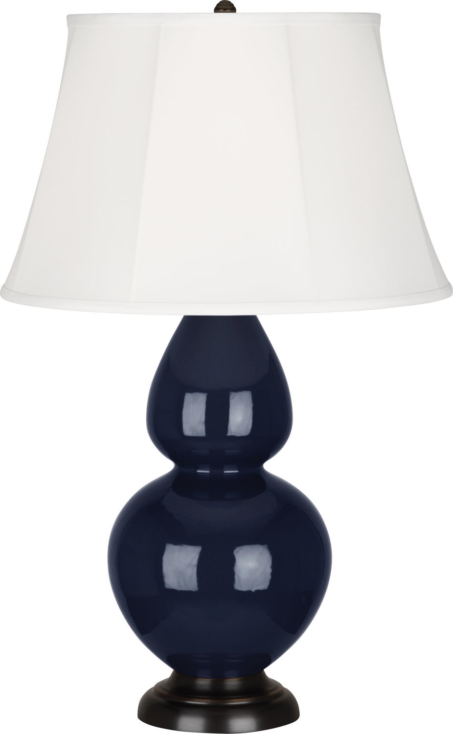 Robert Abbey Lighting MB21 Double Gourd Lamp Midnight Blue Glazed W/Deep Patina Bronze