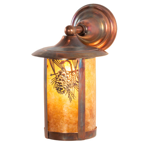 Meyda Tiffany Lighting 54247 Fulton One Light Wall Sconce Outdoor Copper/Antique/Verde