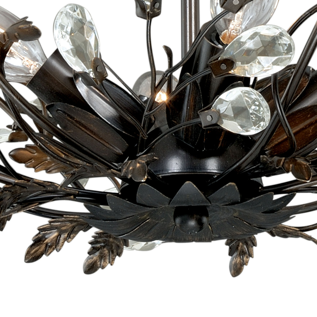 Vaxcel Jardin C0023 Ceiling Light - Architectural Bronze and Gold Accents