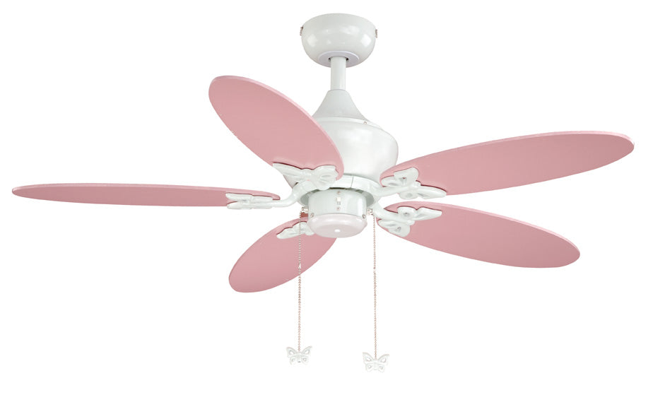 Vaxcel Alice FN44322W Ceiling Fan - White, Solid Pink-Daisy Print/