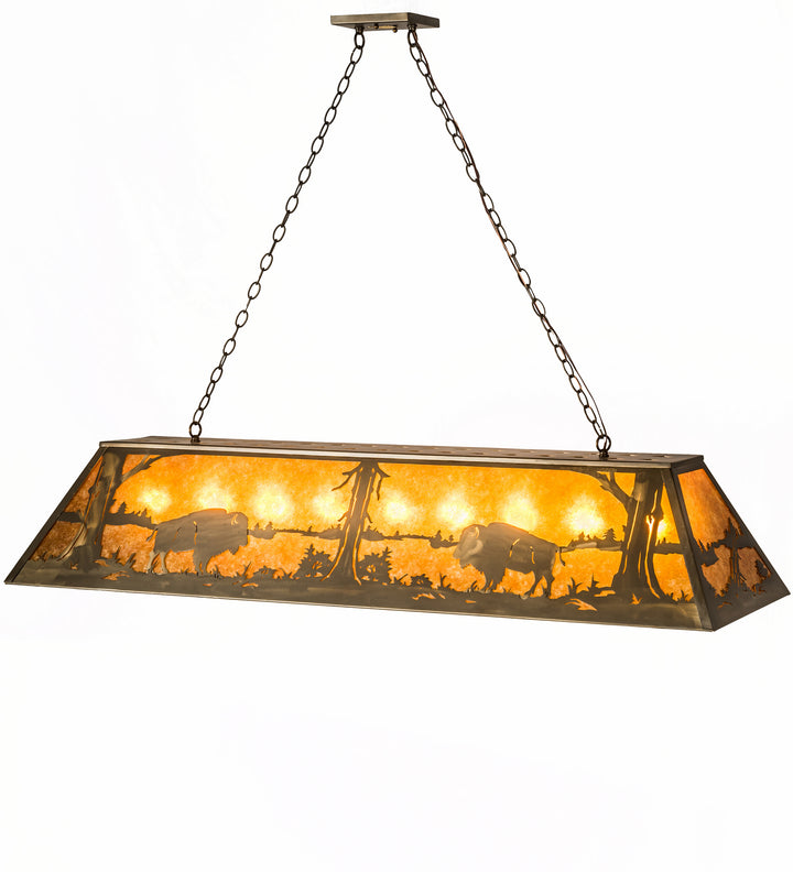 Meyda Tiffany Buffalo At Lake 30332 Pendant Light - Antique Copper