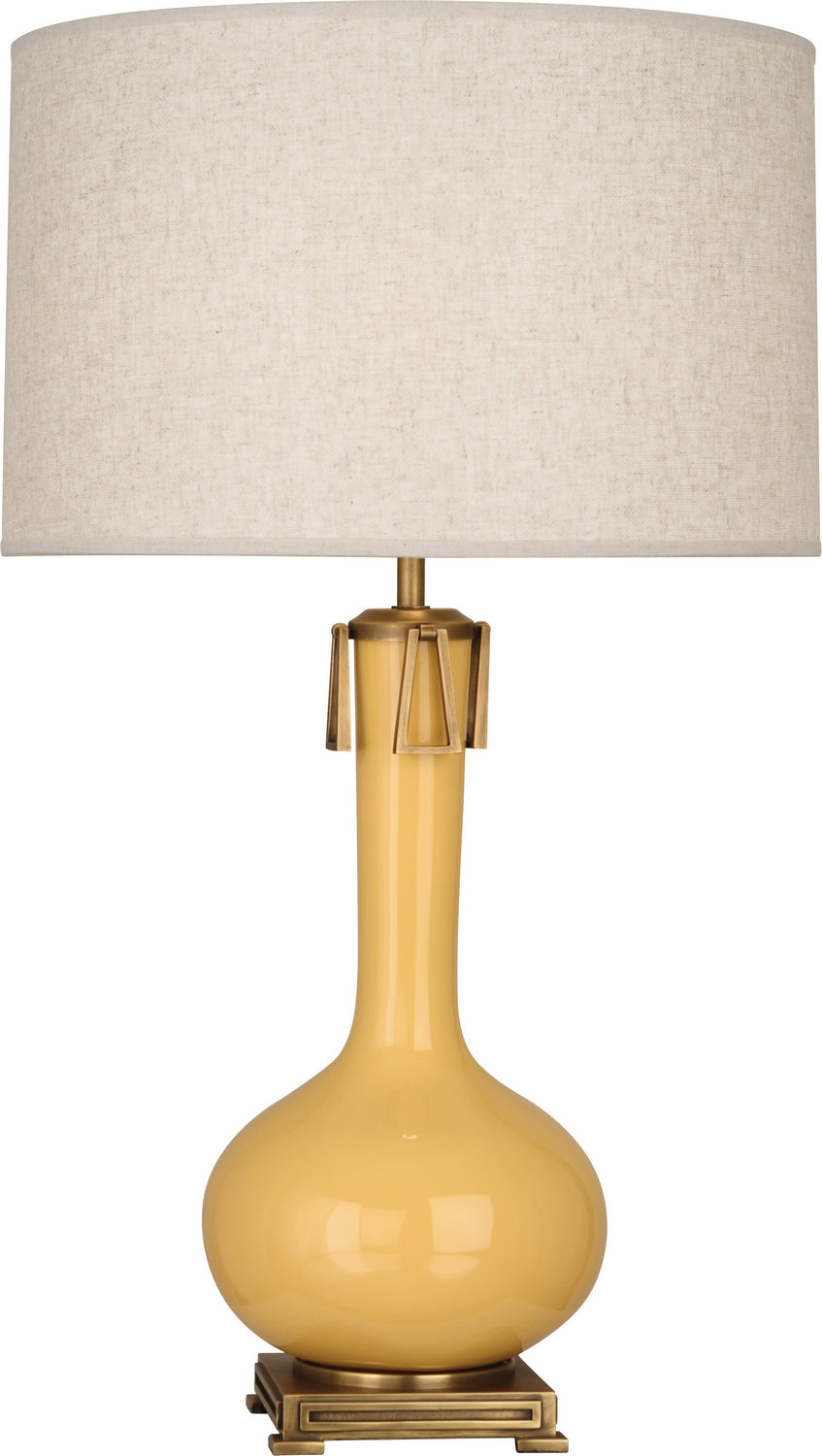 Robert Abbey Lighting SU992 Athena Lamp Sunset Yellow Glazed W/Aged Brass