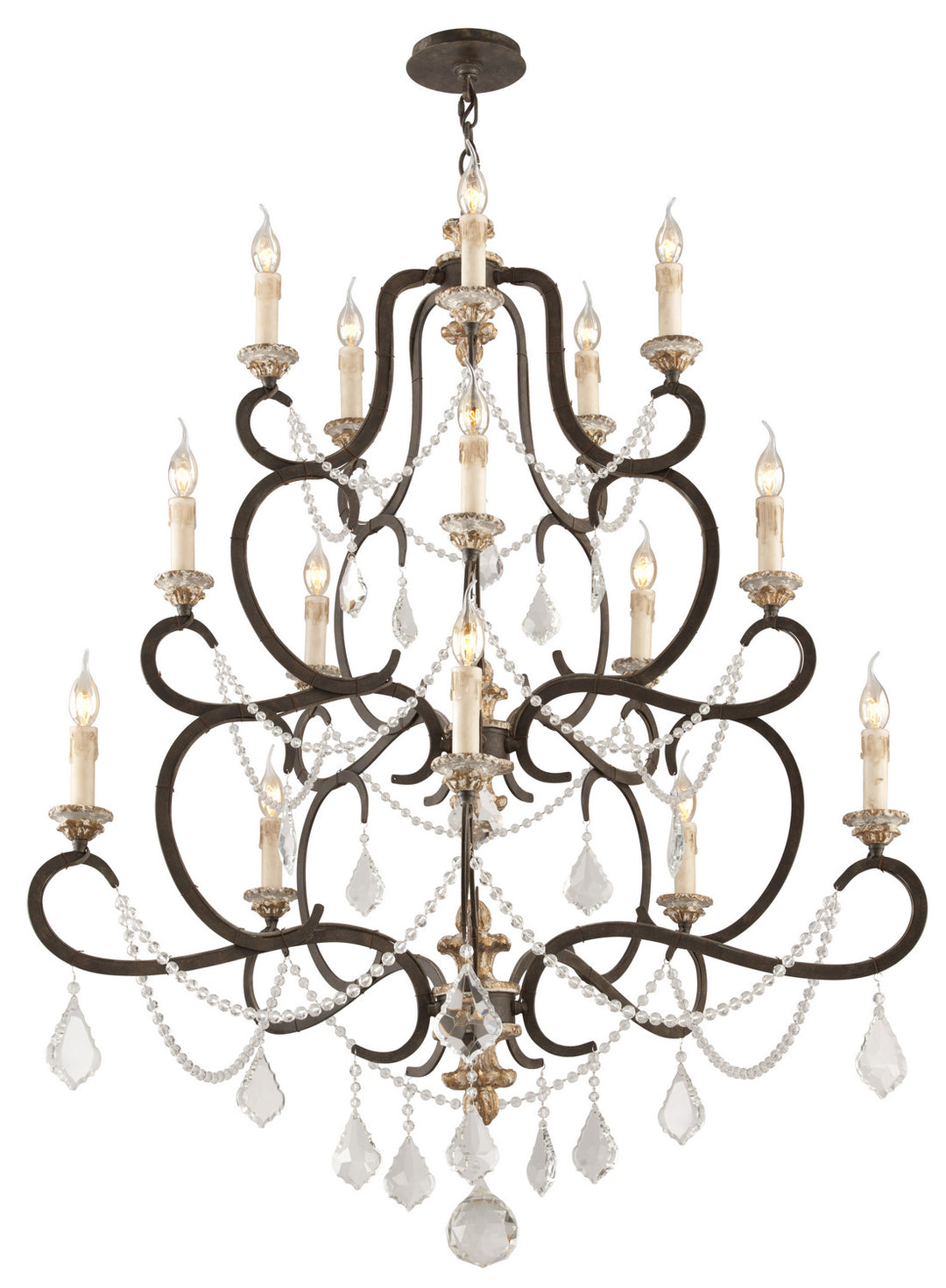 Troy Bordeaux F3517 Chandelier Light - Parisian Bronze