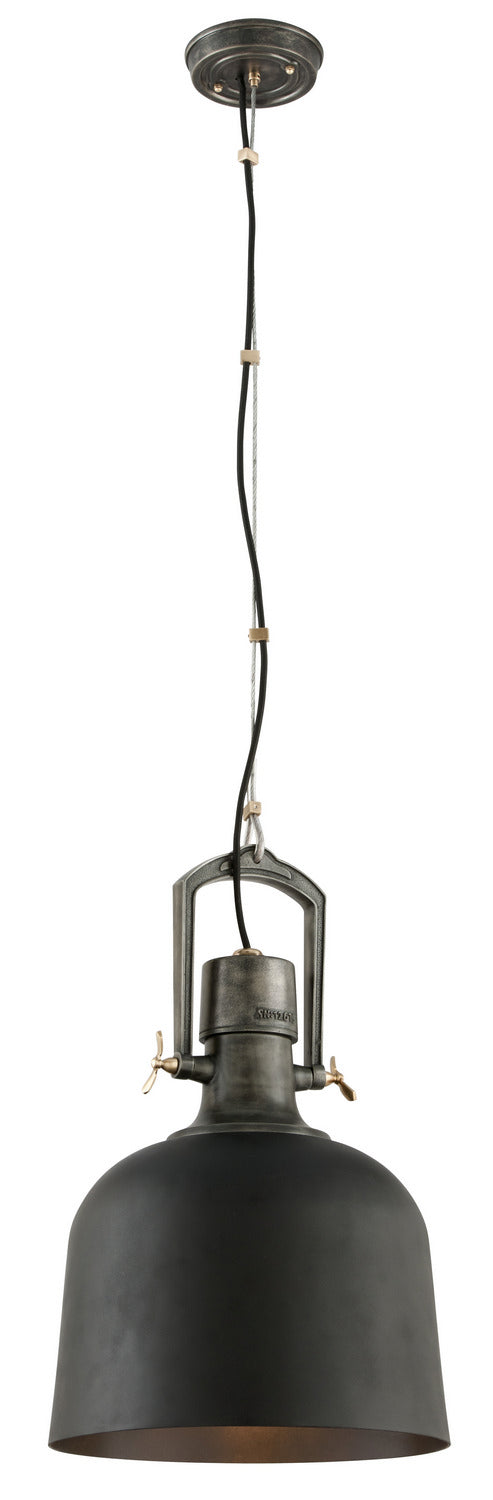 Troy Hangar 31 F3546 Pendant Light - Old Silver W Aged Brass Acc