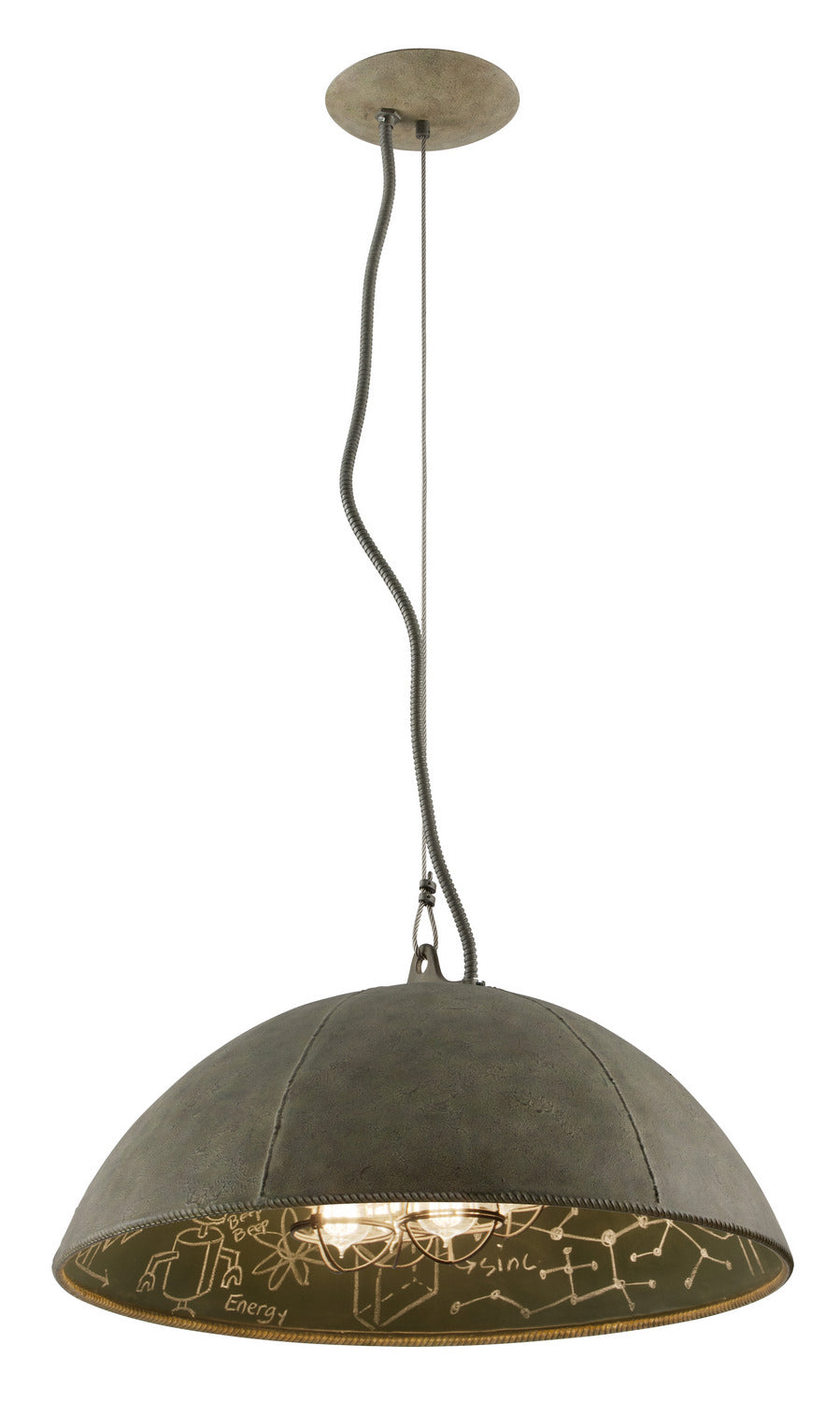 Troy Relativity F3654 Pendant Light - Salvage Zinc With Chalkboard