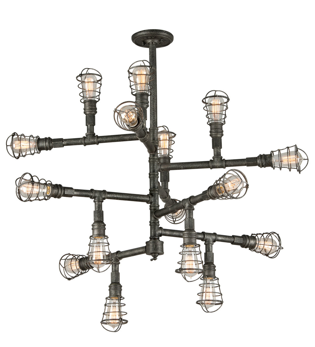 Troy Conduit F3818 Chandelier Light - Old Silver