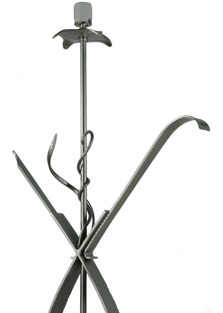 Meyda Tiffany Lighting 107837 Nehoc One Light Floor Base Utility Light Pewter, Nickel, Silver