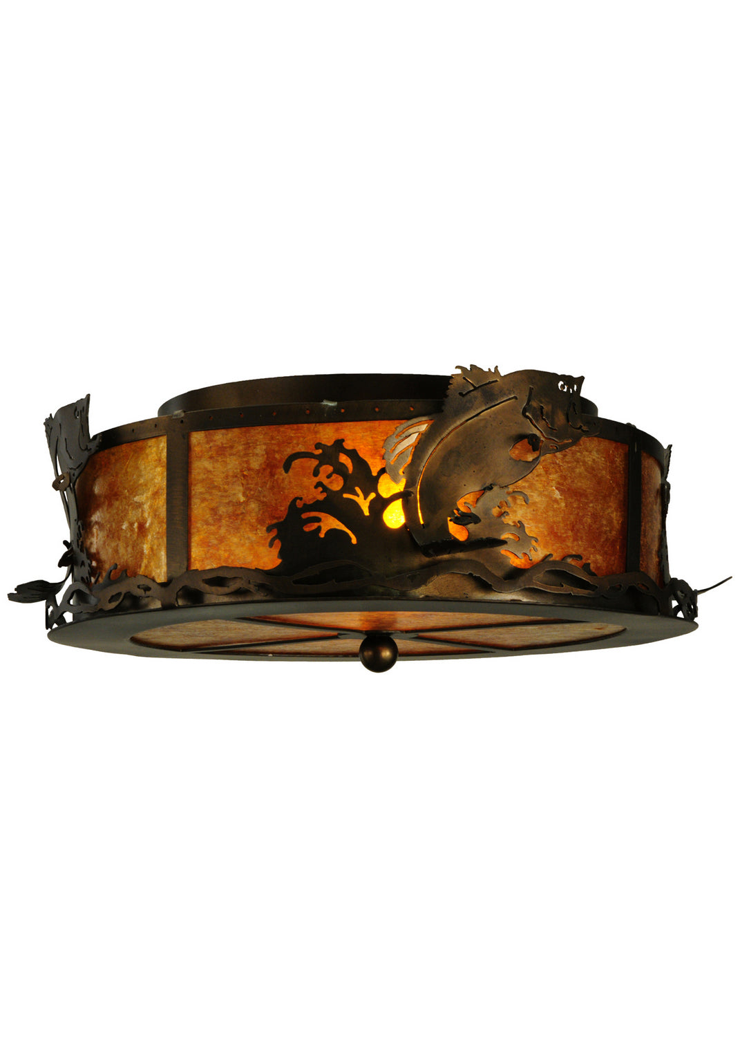 Meyda Tiffany Leaping Bass 110601 Ceiling Light - Antique Copper