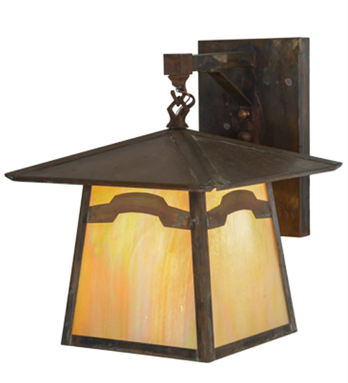 Meyda Tiffany Lighting 54632 Stillwater One Light Wall Sconce Outdoor Copper/Antique/Verde