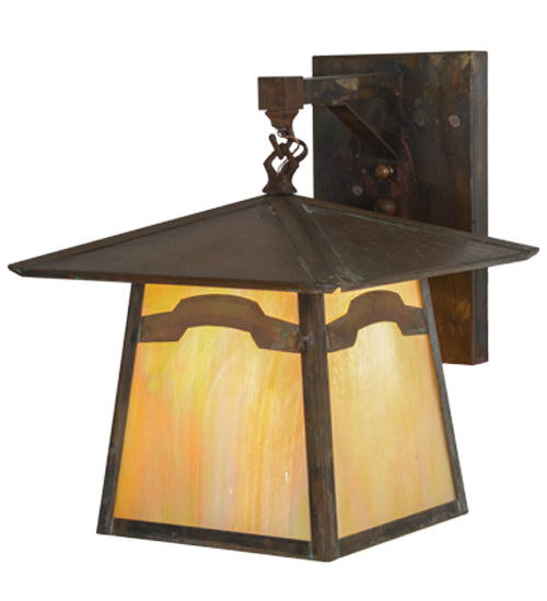 Meyda Tiffany Lighting 54632 Stillwater One Light Wall Sconce Outdoor Copper/Antique/Verde