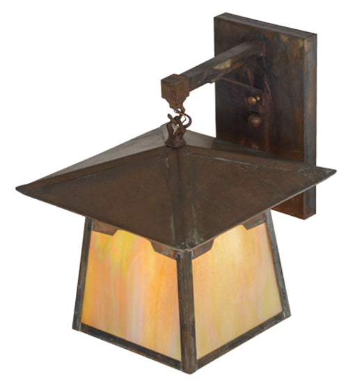 Meyda Tiffany Lighting 54632 Stillwater One Light Wall Sconce Outdoor Copper/Antique/Verde