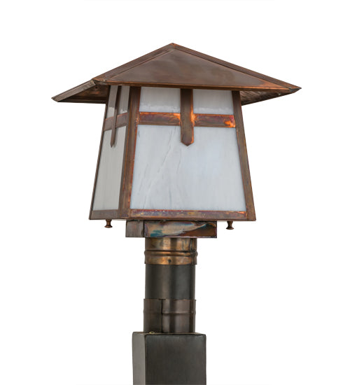 Meyda Tiffany Lighting 54680 Stillwater One Light Post Mount Outdoor Copper/Antique/Verde