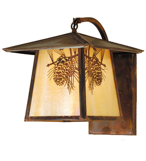 Meyda Tiffany Lighting 54878 Stillwater One Light Wall Sconce Outdoor Copper/Antique/Verde