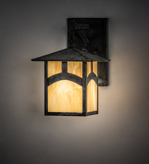 Meyda Tiffany Lighting 54988 Seneca One Light Wall Sconce Outdoor Verde