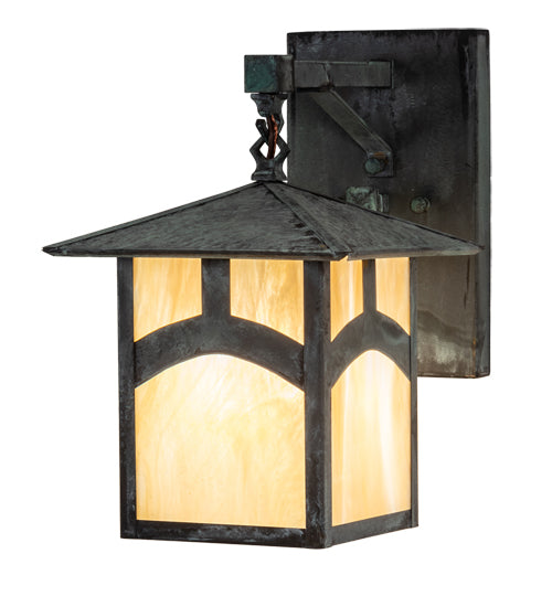 Meyda Tiffany Lighting 54988 Seneca One Light Wall Sconce Outdoor Verde