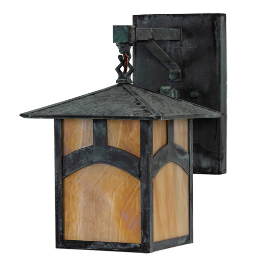 Meyda Tiffany Lighting 54988 Seneca One Light Wall Sconce Outdoor Verde