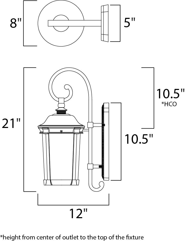 Maxim Lighting 55023CDBZ  Dover Led Outdoor Bronze