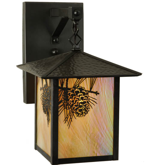 Meyda Tiffany Lighting 55132 Seneca One Light Wall Sconce Outdoor Bronze / Dark