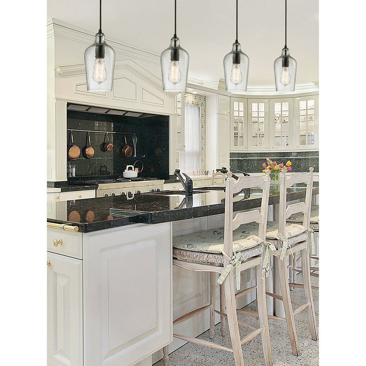 Elk Hammered Glass 10331/1CLR Pendant Light - Oil Rubbed Bronze