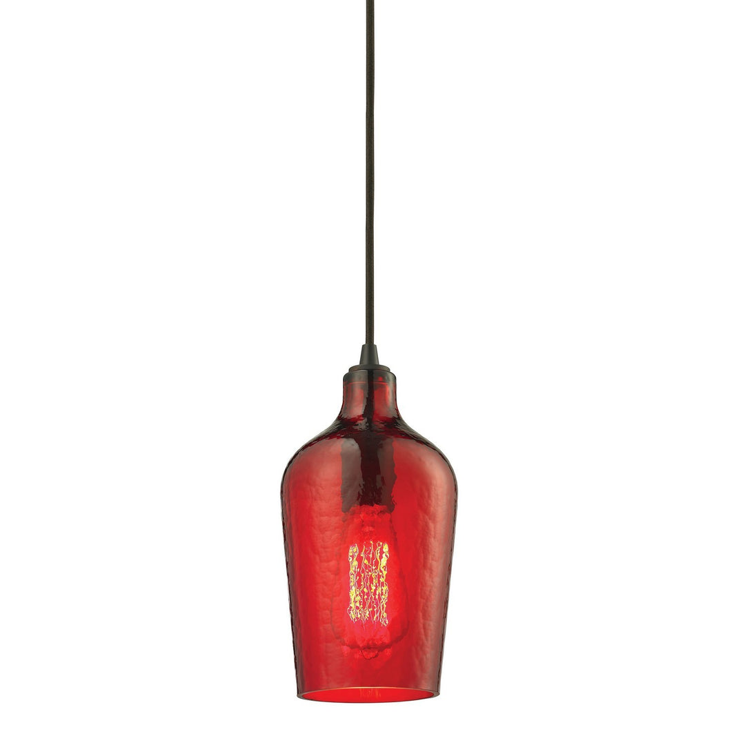 Elk Hammered Glass 10331/1HRD Pendant Light - Oil Rubbed Bronze